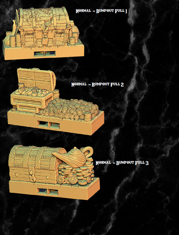 Clip on Treasure Hoard Part 1 - Pathfinder - Dungeons & Dragons - RPG - Tabletop-Terrain - 28 mm / 1"- Aether Studios