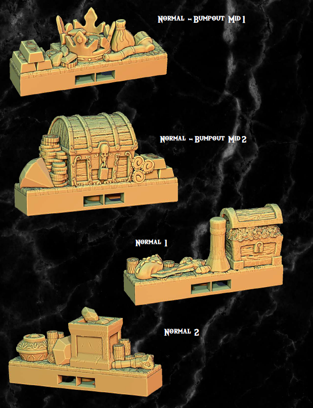 Clip on Treasure Hoard Part 1 - Pathfinder - Dungeons & Dragons - RPG - Tabletop-Terrain - 28 mm / 1"- Aether Studios