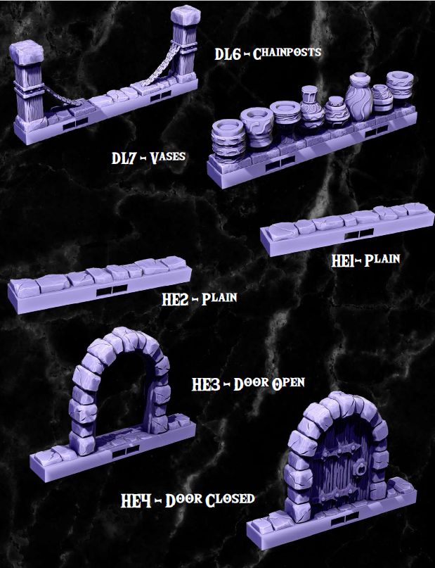 Clip on Nano Dungeon Part 1 - Pathfinder - Dungeons & Dragons - RPG - Tabletop-Terrain - 28 mm / 1"- Aether Studios