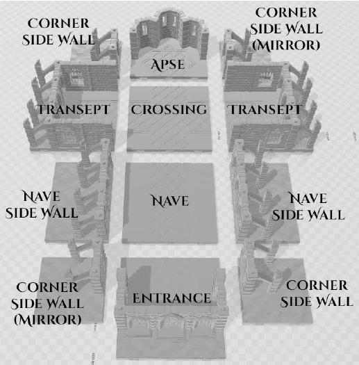 Gothic Cathedral (FULL SET) - Pathfinder - Dungeons & Dragons - RPG - Tabletop-Terrain - 28 mm / 1"- Aether Studios