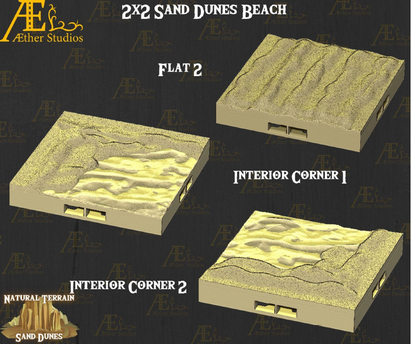 Sand Dunes Part 1 - Pathfinder - Dungeons & Dragons - RPG - Tabletop-Terrain - 28 mm / 1"- Aether Studios