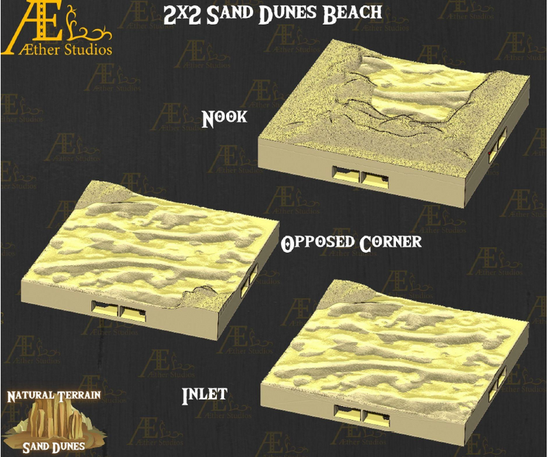 Sand Dunes Part 1 - Pathfinder - Dungeons & Dragons - RPG - Tabletop-Terrain - 28 mm / 1"- Aether Studios