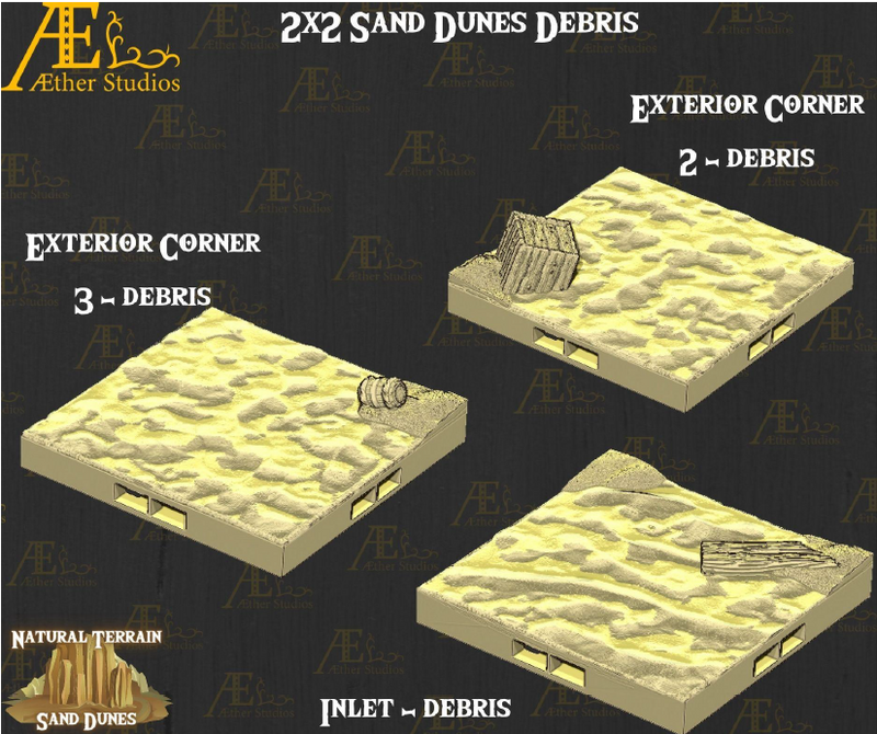 Sand Dunes Part 2 - Pathfinder - Dungeons & Dragons - RPG - Tabletop-Terrain - 28 mm / 1"- Aether Studios