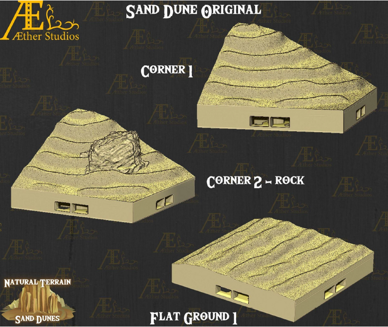 Sand Dunes Part 3 - Pathfinder - Dungeons & Dragons - RPG - Tabletop-Terrain - 28 mm / 1"- Aether Studios