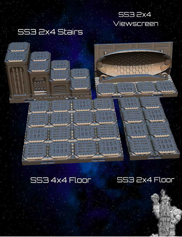 Space Ships 3 Part 1 - Pathfinder - Dungeons & Dragons - RPG - Tabletop-Terrain - 28 mm / 1"- Aether Studios