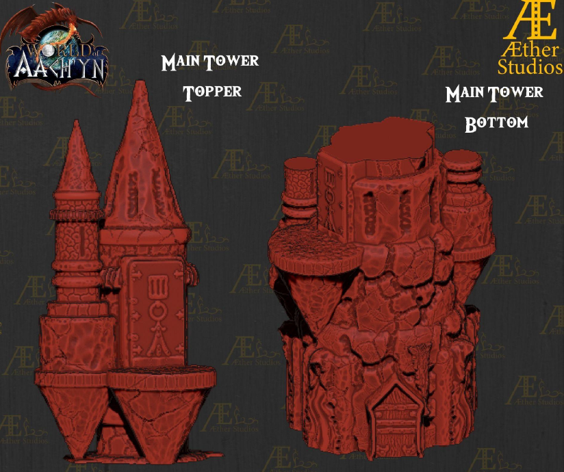 World of Aach'yn Tower of Zol Tigan - Pathfinder - Dungeons & Dragons - RPG - Tabletop-Terrain - 28 mm / 1"- Aether Studios (Copy)