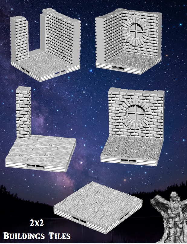 Aethertowne Buildings Part 1 - Pathfinder - Dungeons & Dragons - RPG - Tabletop-Terrain - 28 mm / 1"- Aether Studios