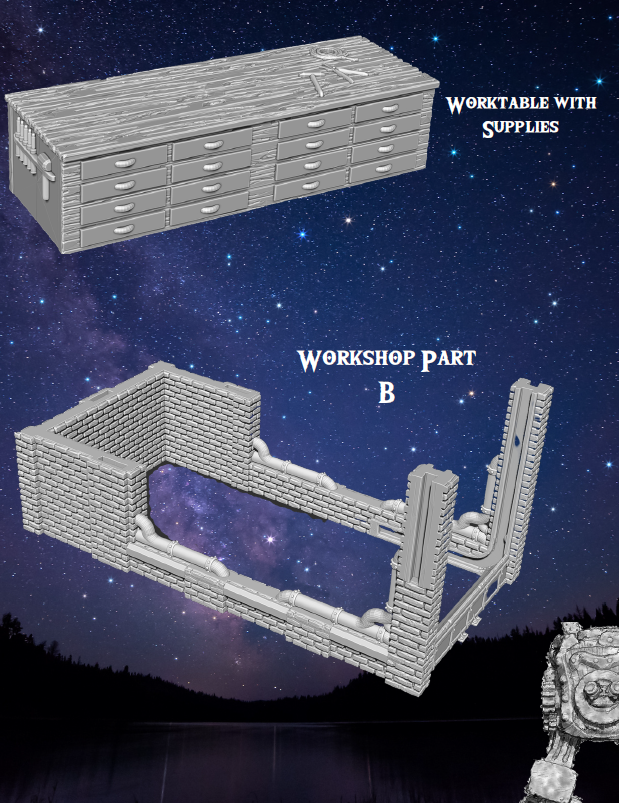 Aethertowne Workshop - Pathfinder - Dungeons & Dragons - RPG - Tabletop-Terrain - 28 mm / 1"- Aether Studios