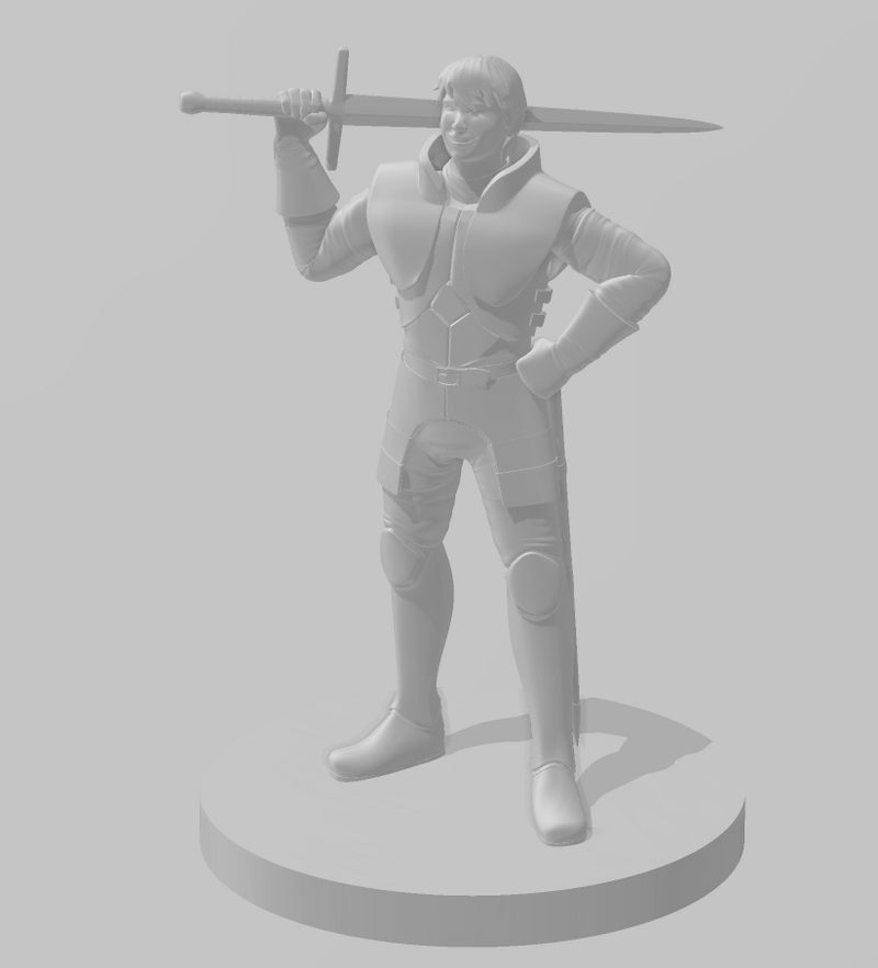 Human Male Fighter 5 - DND - Pathfinder - Dungeons & Dragons - RPG - Tabletop - mz4250- Miniature-28mm-1"Scale