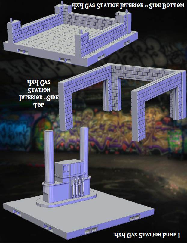 Gas Station Part 2 - Pathfinder - Dungeons & Dragons - RPG - Tabletop-Terrain - 28 mm / 1"- Aether Studios