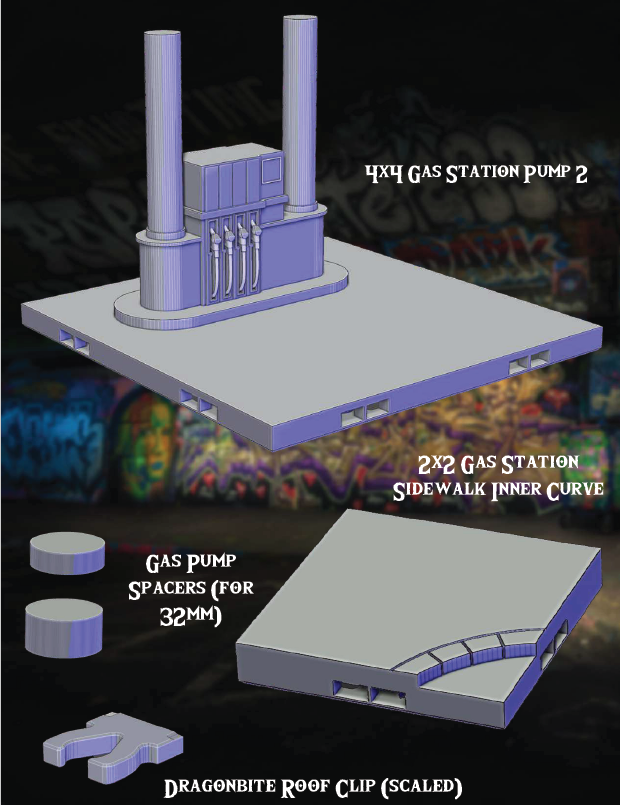 Gas Station Part 2 - Pathfinder - Dungeons & Dragons - RPG - Tabletop-Terrain - 28 mm / 1"- Aether Studios