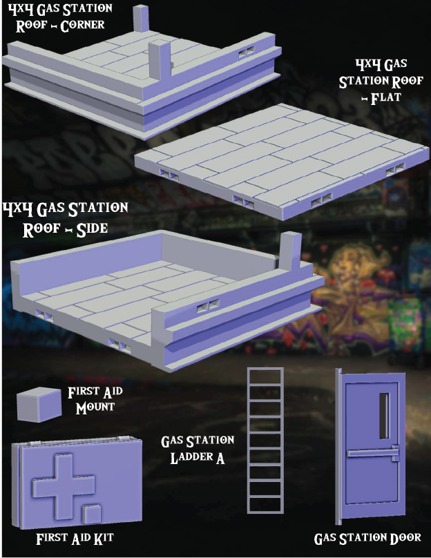 Gas Station Part 2 - Pathfinder - Dungeons & Dragons - RPG - Tabletop-Terrain - 28 mm / 1"- Aether Studios