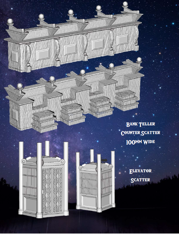 Bank of Aethertowne Part 4 - Pathfinder - Dungeons & Dragons - RPG - Tabletop-Terrain - 28 mm / 1"- Aether Studios