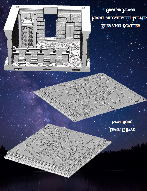 Bank of Aethertowne Part 4 - Pathfinder - Dungeons & Dragons - RPG - Tabletop-Terrain - 28 mm / 1"- Aether Studios