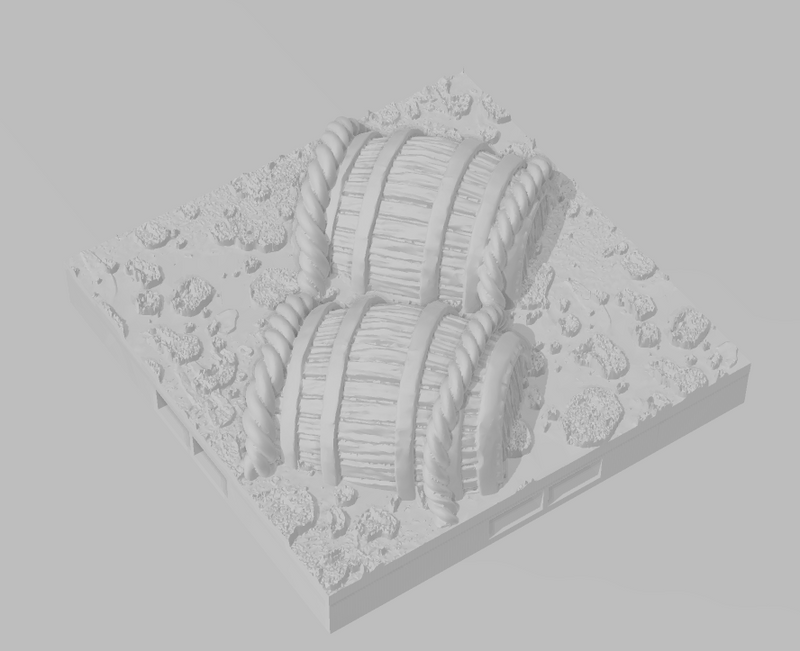 Barrel Bridges - Pathfinder - Dungeons & Dragons - RPG - Tabletop-Terrain - 28 mm / 1"- Aether Studios