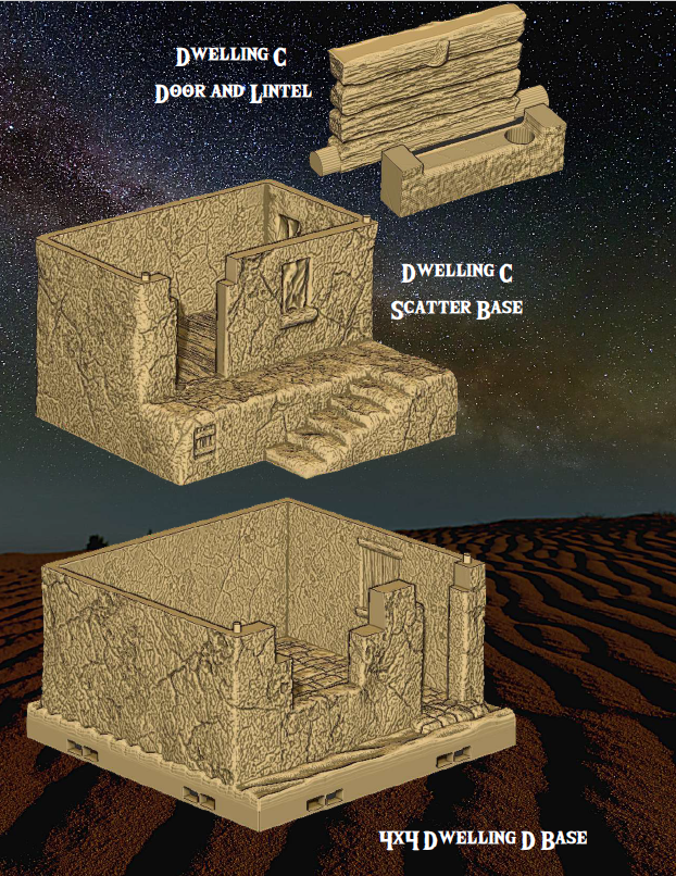 Desert Dwellings - Pathfinder - Dungeons & Dragons - RPG - Tabletop-Terrain - 28 mm / 1"- Aether Studios