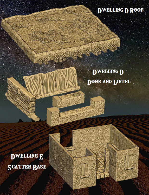 Desert Dwellings - Pathfinder - Dungeons & Dragons - RPG - Tabletop-Terrain - 28 mm / 1"- Aether Studios