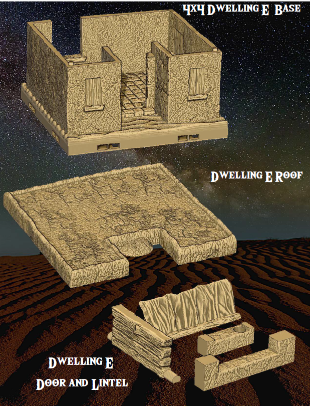 Desert Dwellings - Pathfinder - Dungeons & Dragons - RPG - Tabletop-Terrain - 28 mm / 1"- Aether Studios