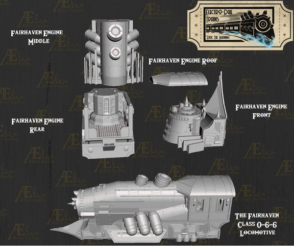 Electro Rail Fairhaven Part 1 - Pathfinder - Dungeons & Dragons - RPG - Tabletop-Terrain - 28 mm / 1"- Aether Studios