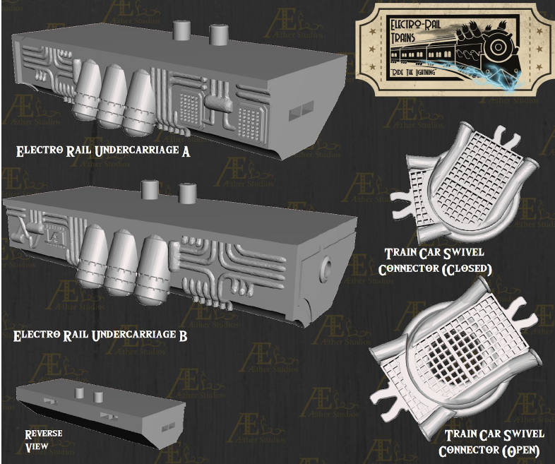 Electro Rail Fairhaven Part 2 - Pathfinder - Dungeons & Dragons - RPG - Tabletop-Terrain - 28 mm / 1"- Aether Studios