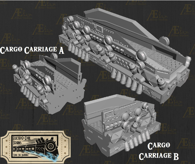 Electro Rail Clan Onasan Line Part 1 - Pathfinder - Dungeons & Dragons - RPG - Tabletop-Terrain - 28 mm / 1"- Aether Studios