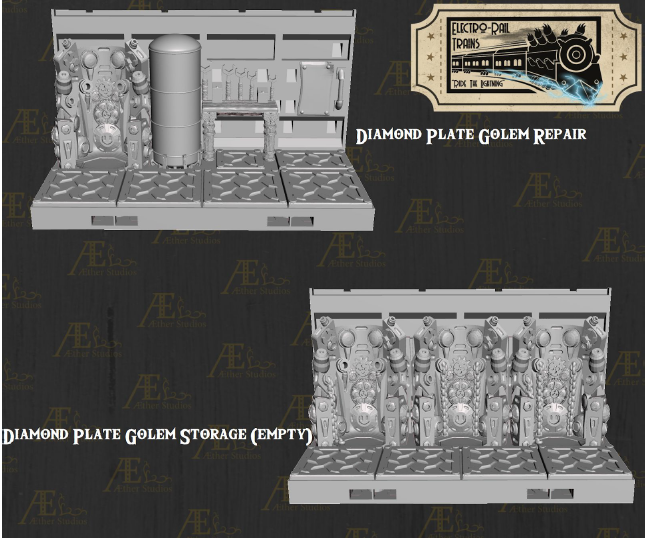 Electro Rail Clan Onasan Line Part 1 - Pathfinder - Dungeons & Dragons - RPG - Tabletop-Terrain - 28 mm / 1"- Aether Studios