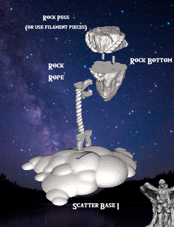 Floating Rocks - Pathfinder - Dungeons & Dragons - RPG - Tabletop-Terrain - 28 mm / 1"- Aether Studios