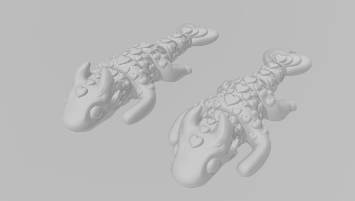 Love Dragon - Articulated - Keychain - Desk Ornament - ZOU3D