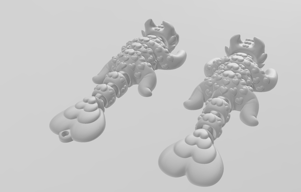 Love Dragon - Articulated - Keychain - Desk Ornament - ZOU3D