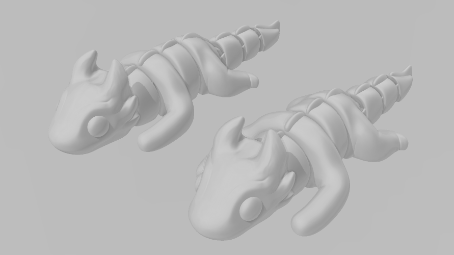 Dragon - Articulated - Keychain - Desk Ornament - ZOU3D