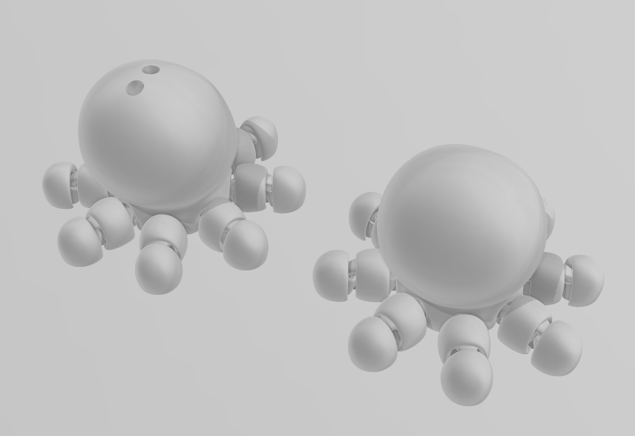 Articulated Baby Octopus - Articulated - Keychain - Desk Ornament - ZOU3D