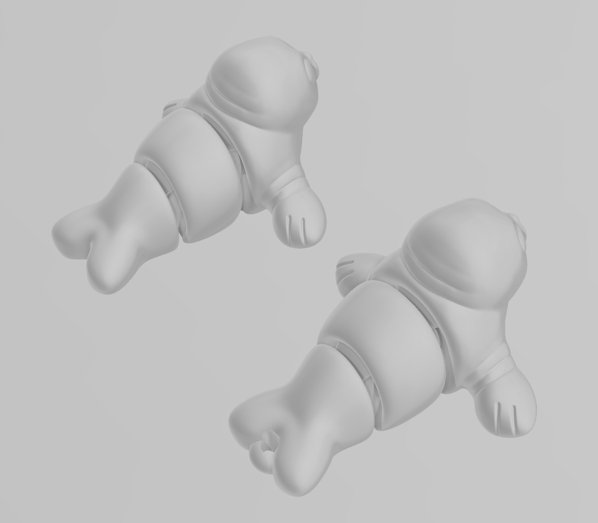 Articulated Baby Seal - Articulated - Keychain - Desk Ornament - ZOU3D