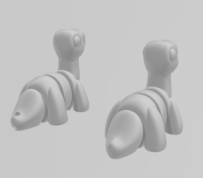 Baby Brontosaurus - Articulated - Keychain - Desk Ornament - ZOU3D