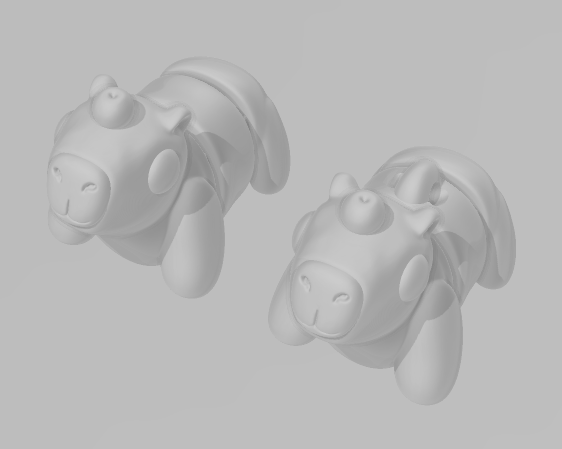 Baby Capybara with Orange - Articulated - Keychain - Desk Ornament - ZOU3D