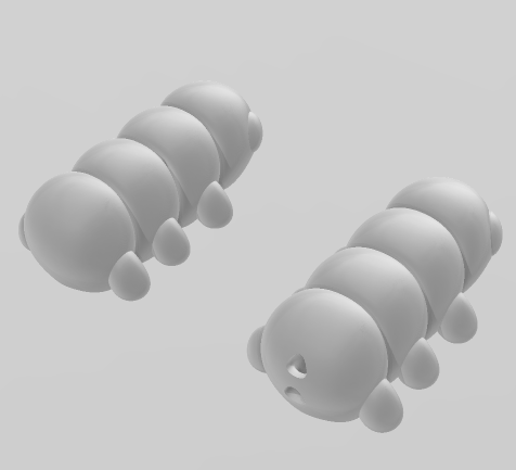 Baby Caterpillar - Articulated - Keychain - Desk Ornament - ZOU3D