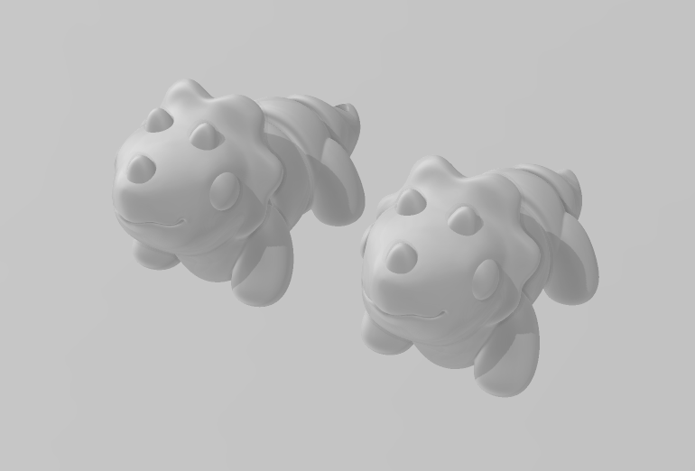 Baby Triceratops - Articulated - Keychain - Desk Ornament - ZOU3D