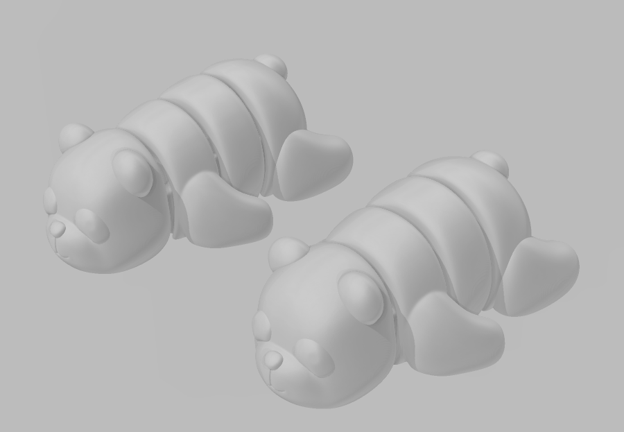 Articulated Baby Panda - Articulated - Keychain - Desk Ornament - ZOU3D