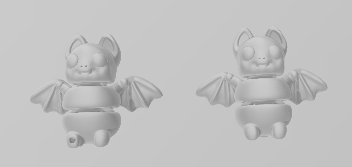 Tiny Bat - Articulated - Keychain - Desk Ornament - ZOU3D