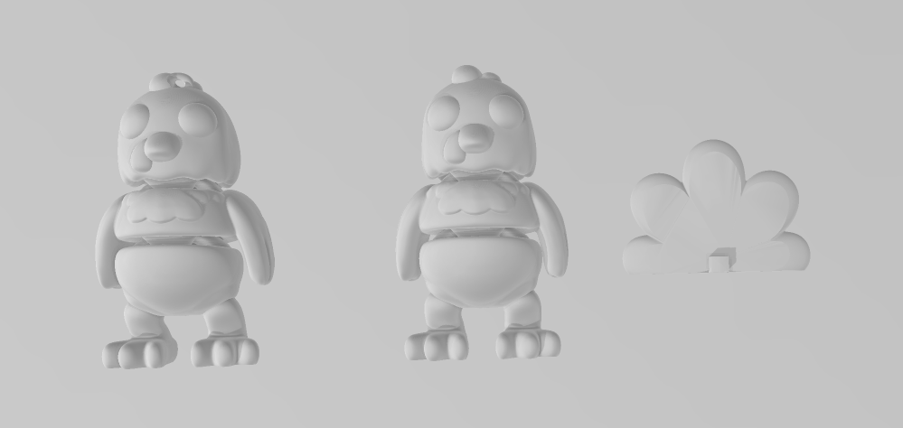 Tiny Turkey - Articulated - Keychain - Desk Ornament - ZOU3D