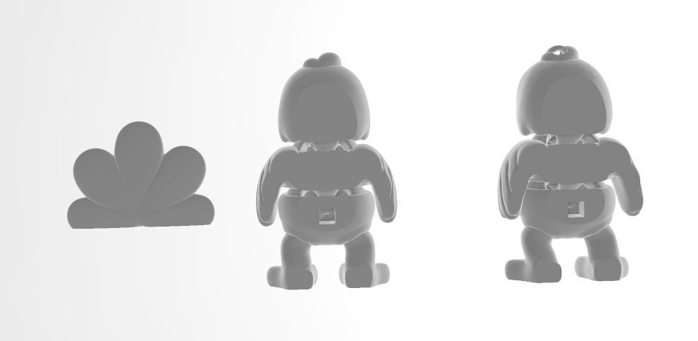 Tiny Turkey - Articulated - Keychain - Desk Ornament - ZOU3D