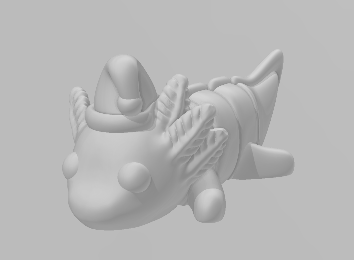 Christmas Baby Axolotl - Articulated - Keychain - Desk Ornament - ZOU3D