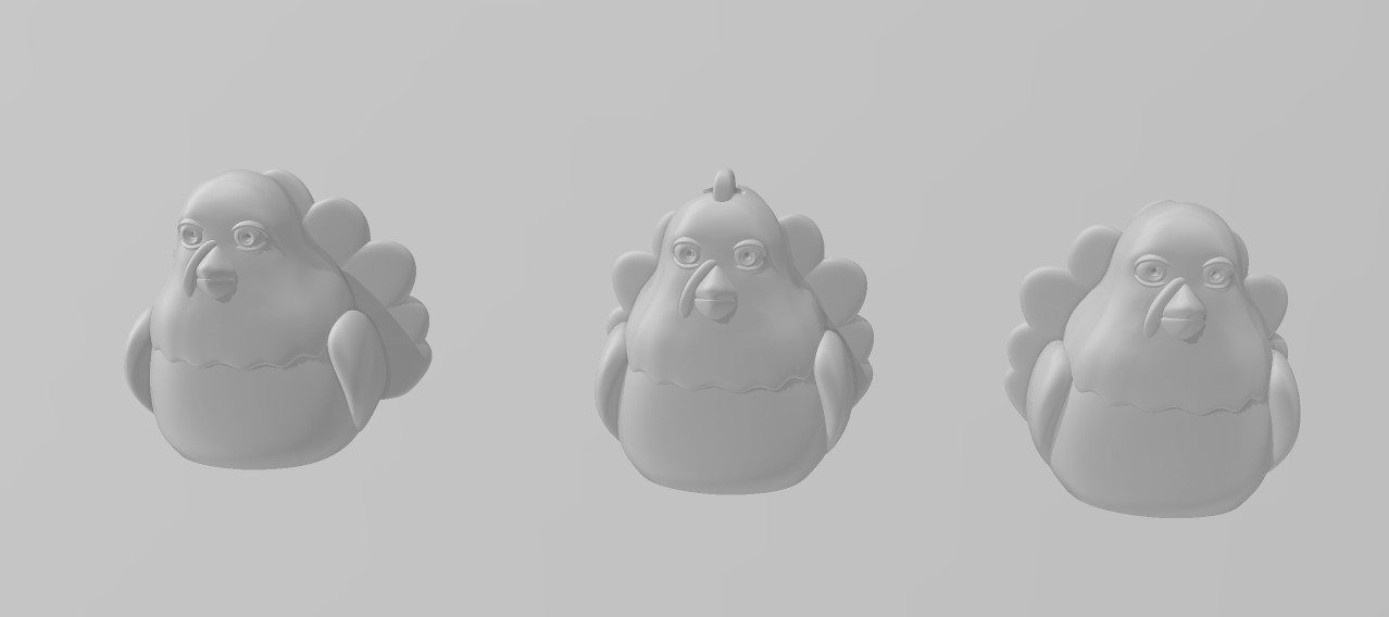 Turkeys - Articulated - Keychain - Desk Ornament - ZOU3D