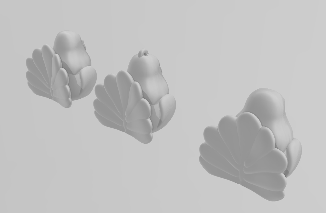 Turkeys - Articulated - Keychain - Desk Ornament - ZOU3D