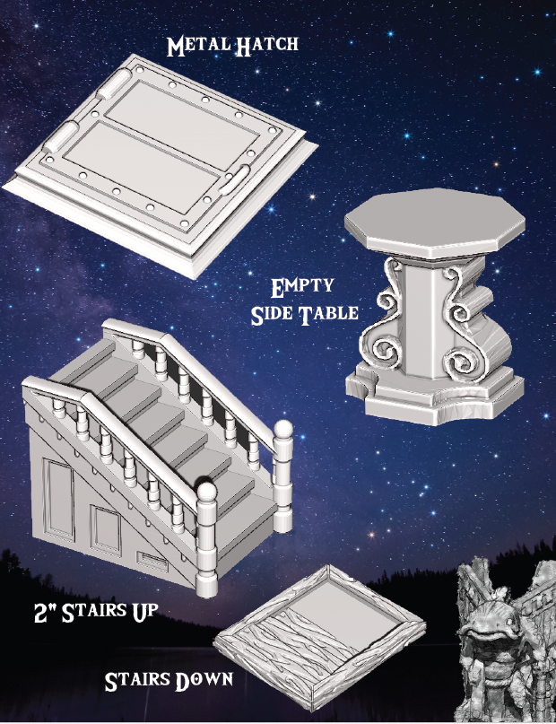 Interior Furniture Part 2 - Pathfinder - Dungeons & Dragons - RPG - Tabletop -Terrain - 28 mm / 1"- Aether Studios