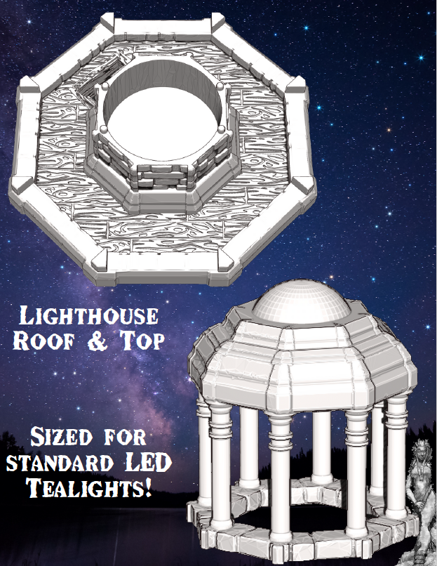 Lighthouse - Pathfinder - Dungeons & Dragons - RPG - Tabletop -Terrain - 28 mm / 1"- Aether Studios