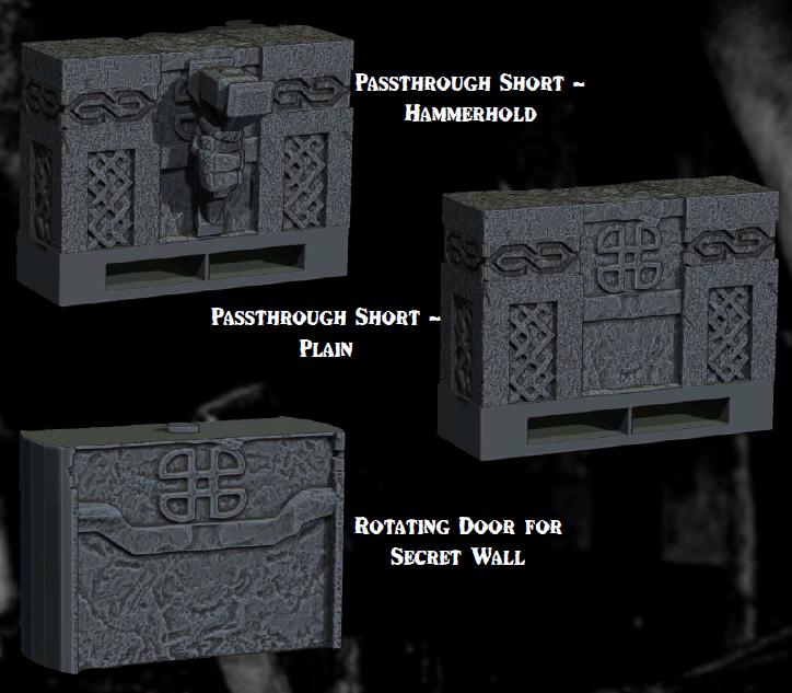 Dwarven Clip on Walls - Pathfinder - Dungeons & Dragons - RPG - Tabletop -Terrain - 28 mm / 1"- Aether Studios