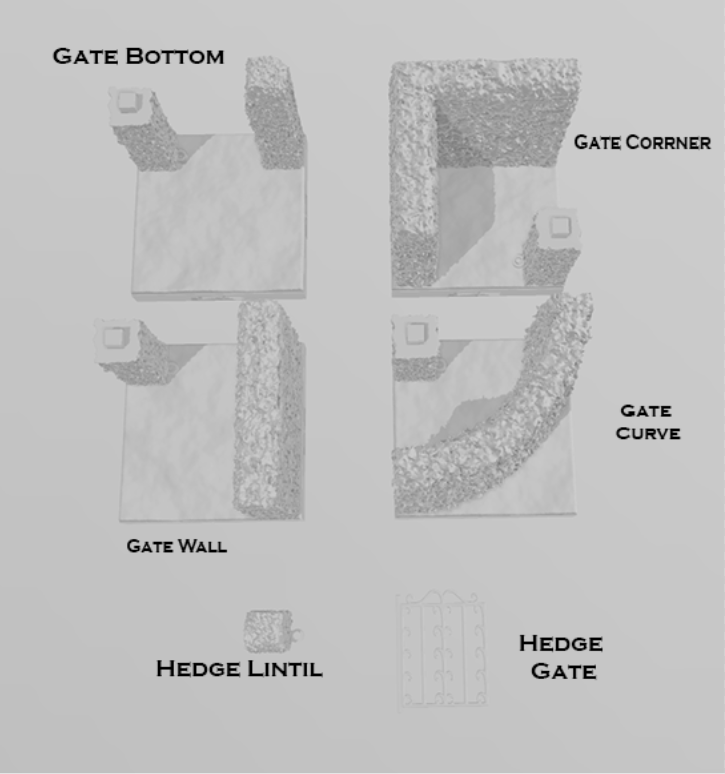 Hedge Maze Core Set Part 2 - Pathfinder - Dungeons & Dragons - RPG - Tabletop -Terrain - 28 mm / 1"- Aether Studios