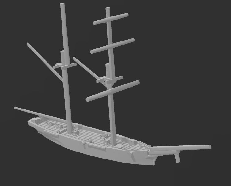 CSS Pickens - Confederate - 1/600 Scale - Ships - Sailboats - Age of S