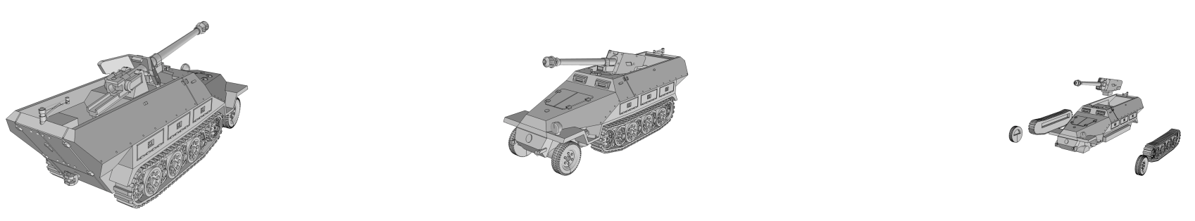 Sd.Kfz 251.22 - German Army - 28mm Scale -  wargame3d