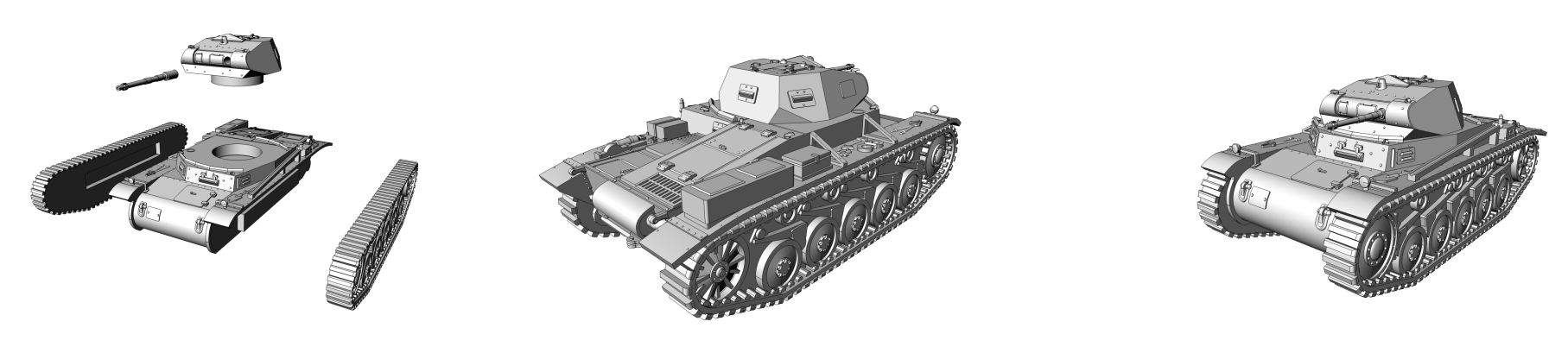 pz.kpfw II ausf C - German Army - 28mm Scale -  wargame3d